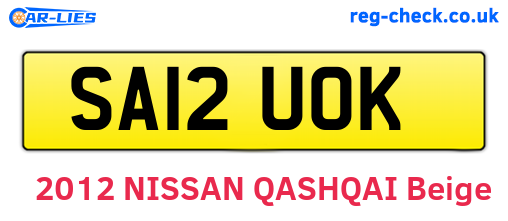 SA12UOK are the vehicle registration plates.