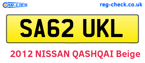 SA62UKL are the vehicle registration plates.