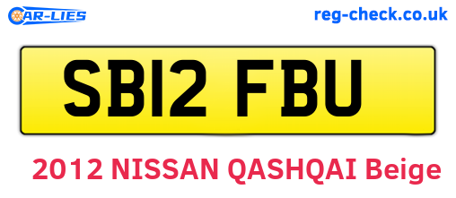 SB12FBU are the vehicle registration plates.