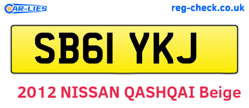 SB61YKJ are the vehicle registration plates.