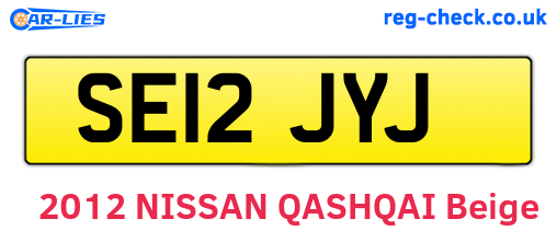 SE12JYJ are the vehicle registration plates.