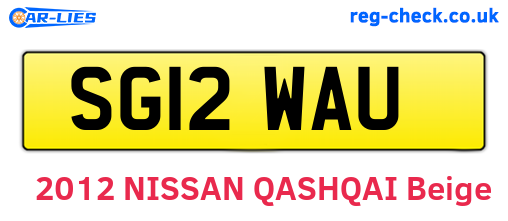 SG12WAU are the vehicle registration plates.