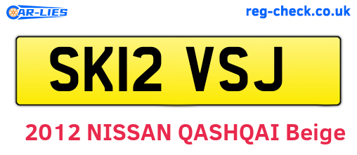 SK12VSJ are the vehicle registration plates.