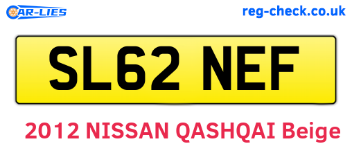 SL62NEF are the vehicle registration plates.