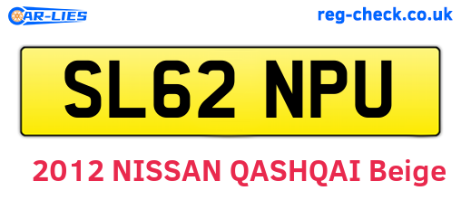 SL62NPU are the vehicle registration plates.