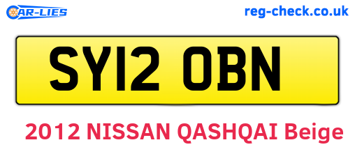 SY12OBN are the vehicle registration plates.