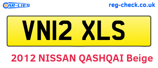 VN12XLS are the vehicle registration plates.