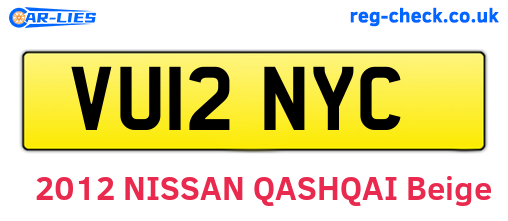 VU12NYC are the vehicle registration plates.