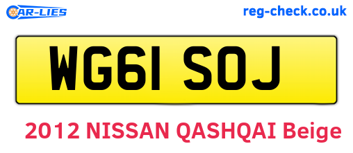 WG61SOJ are the vehicle registration plates.