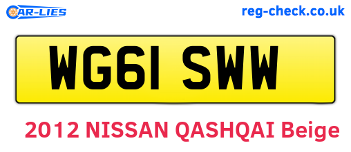 WG61SWW are the vehicle registration plates.