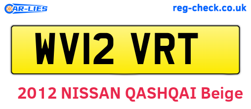 WV12VRT are the vehicle registration plates.