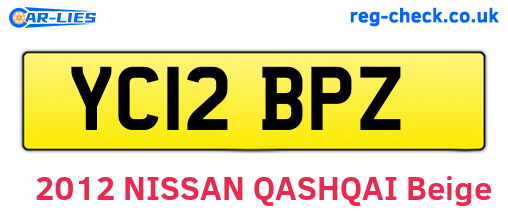 YC12BPZ are the vehicle registration plates.
