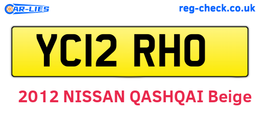 YC12RHO are the vehicle registration plates.