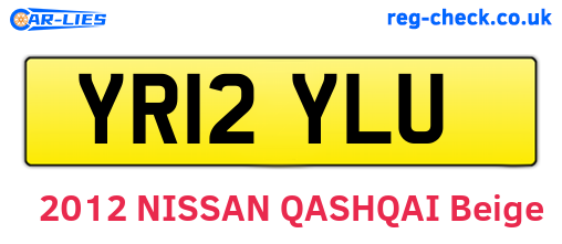 YR12YLU are the vehicle registration plates.
