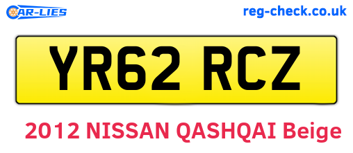 YR62RCZ are the vehicle registration plates.