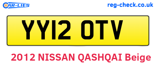 YY12OTV are the vehicle registration plates.