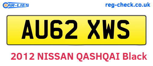 AU62XWS are the vehicle registration plates.