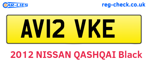 AV12VKE are the vehicle registration plates.