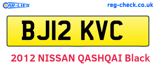 BJ12KVC are the vehicle registration plates.