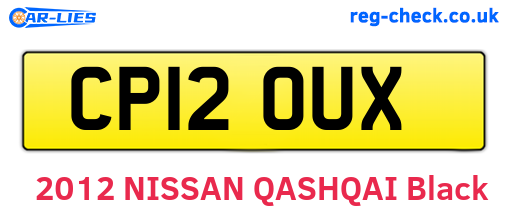 CP12OUX are the vehicle registration plates.