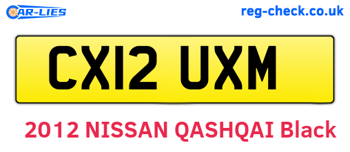 CX12UXM are the vehicle registration plates.