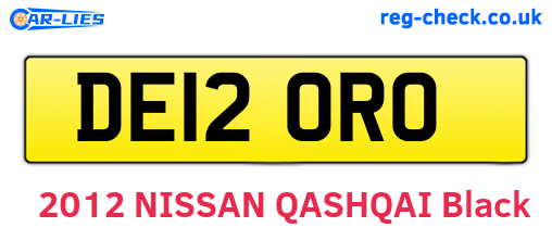 DE12ORO are the vehicle registration plates.