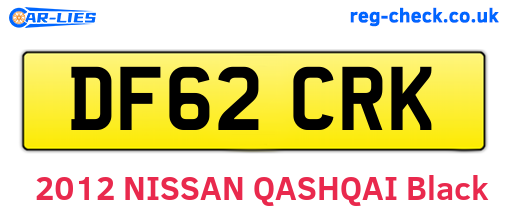 DF62CRK are the vehicle registration plates.