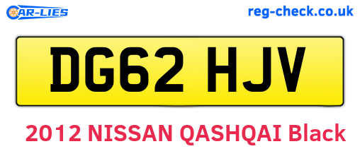 DG62HJV are the vehicle registration plates.