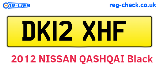 DK12XHF are the vehicle registration plates.