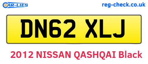 DN62XLJ are the vehicle registration plates.