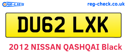 DU62LXK are the vehicle registration plates.