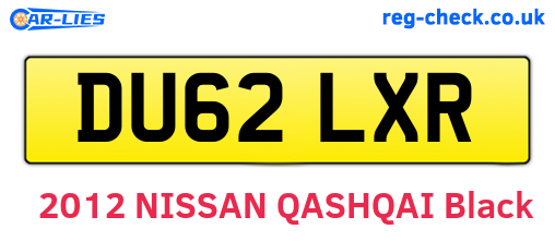 DU62LXR are the vehicle registration plates.