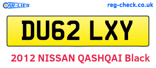 DU62LXY are the vehicle registration plates.