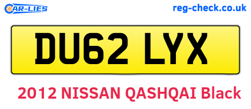 DU62LYX are the vehicle registration plates.