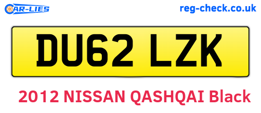 DU62LZK are the vehicle registration plates.
