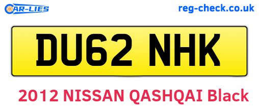 DU62NHK are the vehicle registration plates.