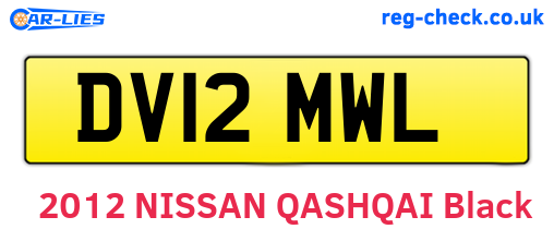 DV12MWL are the vehicle registration plates.