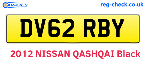 DV62RBY are the vehicle registration plates.