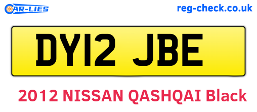 DY12JBE are the vehicle registration plates.