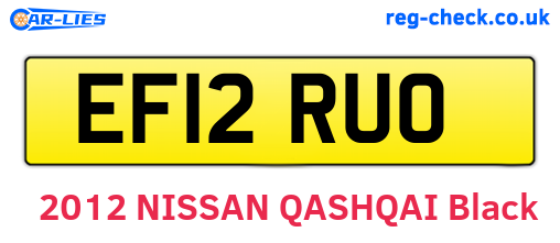 EF12RUO are the vehicle registration plates.