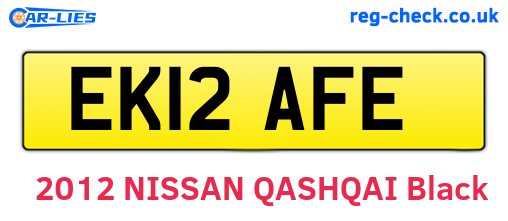 EK12AFE are the vehicle registration plates.