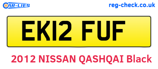 EK12FUF are the vehicle registration plates.