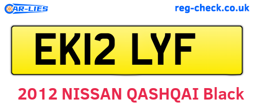 EK12LYF are the vehicle registration plates.