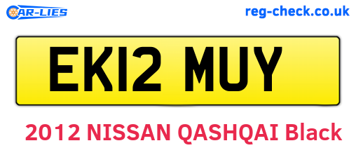 EK12MUY are the vehicle registration plates.