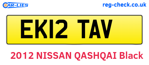 EK12TAV are the vehicle registration plates.