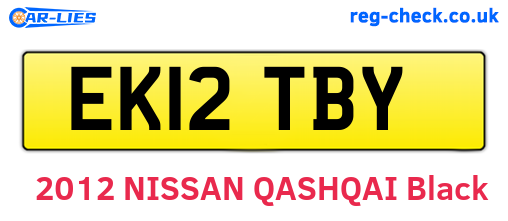 EK12TBY are the vehicle registration plates.
