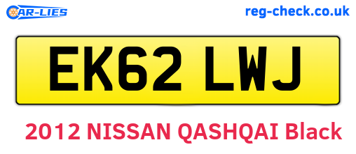 EK62LWJ are the vehicle registration plates.