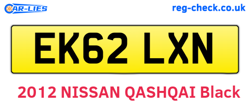 EK62LXN are the vehicle registration plates.