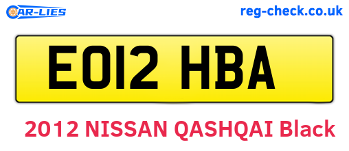 EO12HBA are the vehicle registration plates.