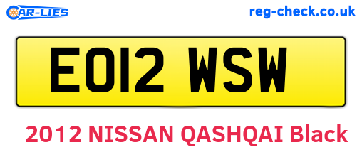 EO12WSW are the vehicle registration plates.